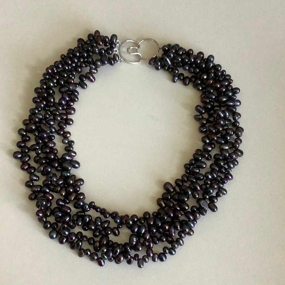 Ross-Simons Multi strand grey/black pearl necklace